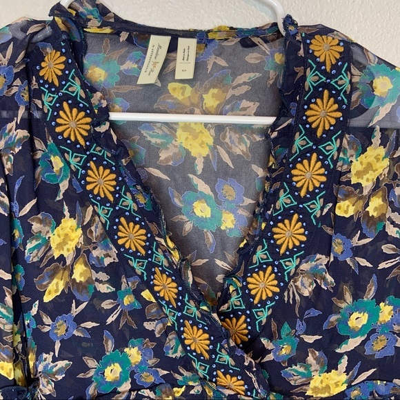Meadow Rue Anthropologie Strasser Beaded Blouse XS - Picture 8 of 8